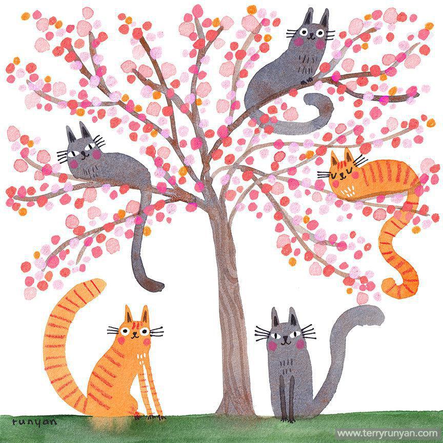 Kitty Blossoms!-Terry Runyan Creative