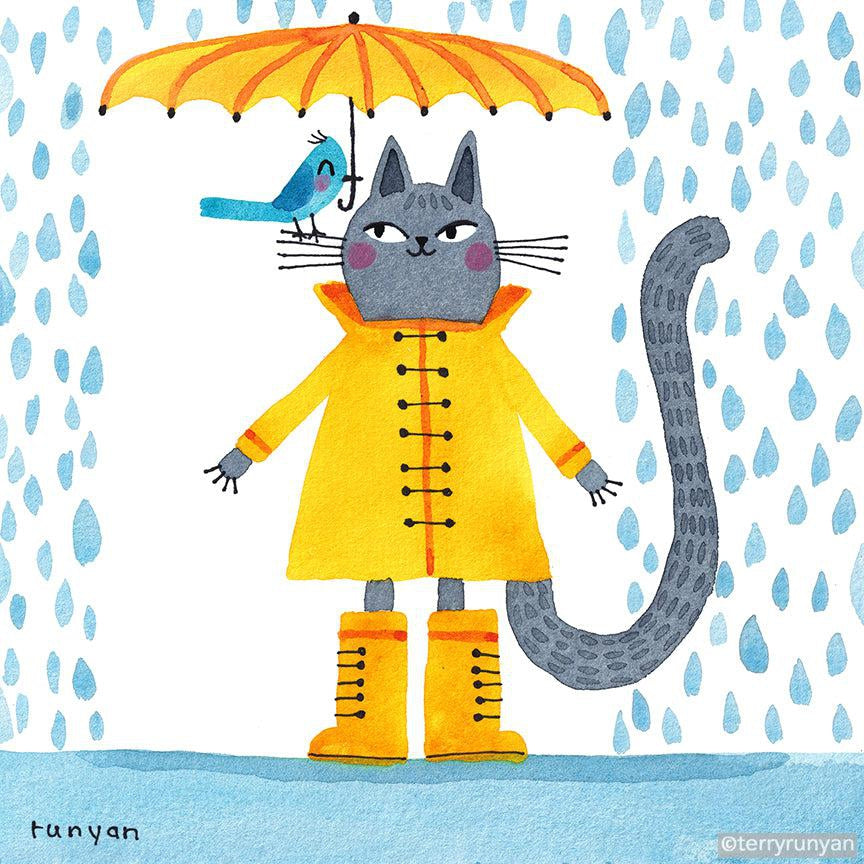 Rain Gear Helper! 💛🩵-Terry Runyan Creative