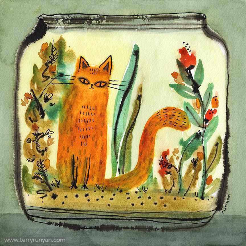 Terrarium Cat-Terry Runyan Creative