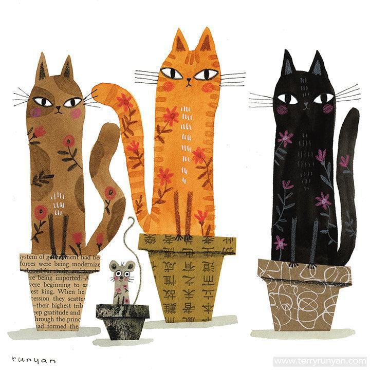 Potted Cats!-Terry Runyan Creative