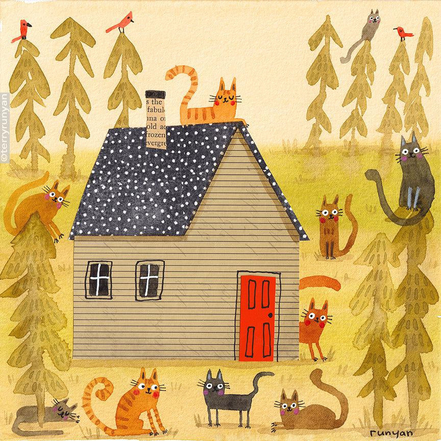 Cabin Cats!-Terry Runyan Creative
