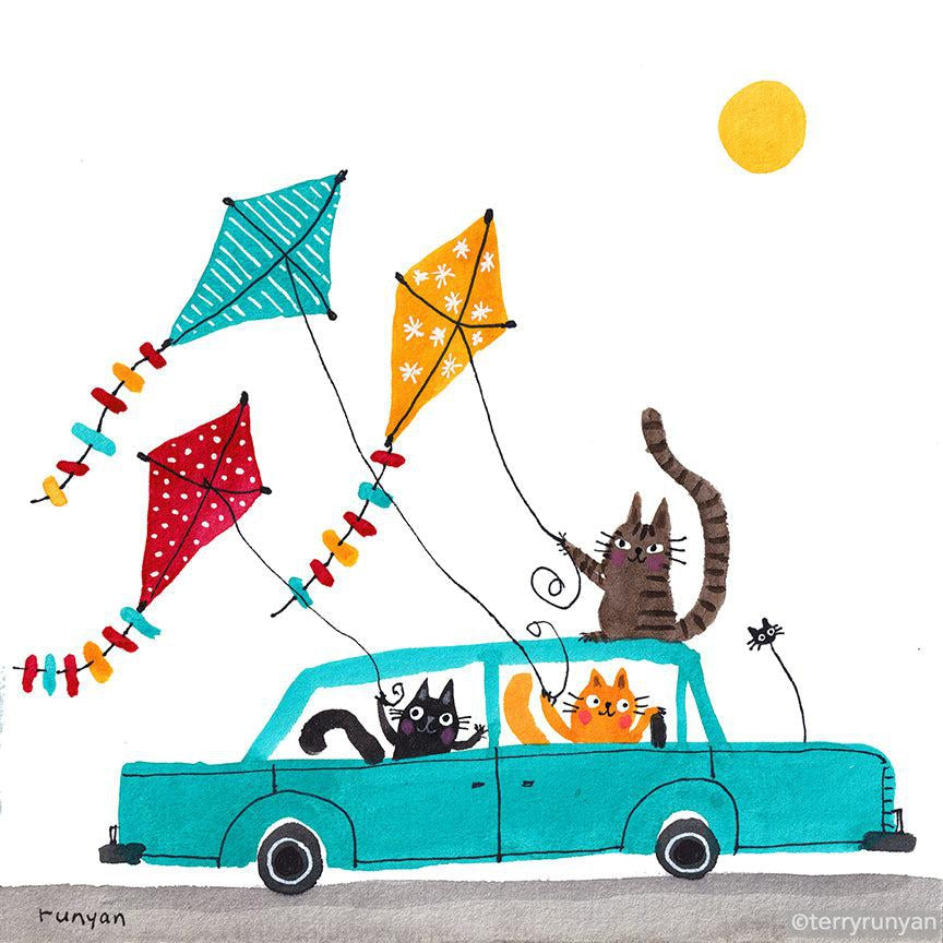 Kites Car Cats!-Terry Runyan Creative