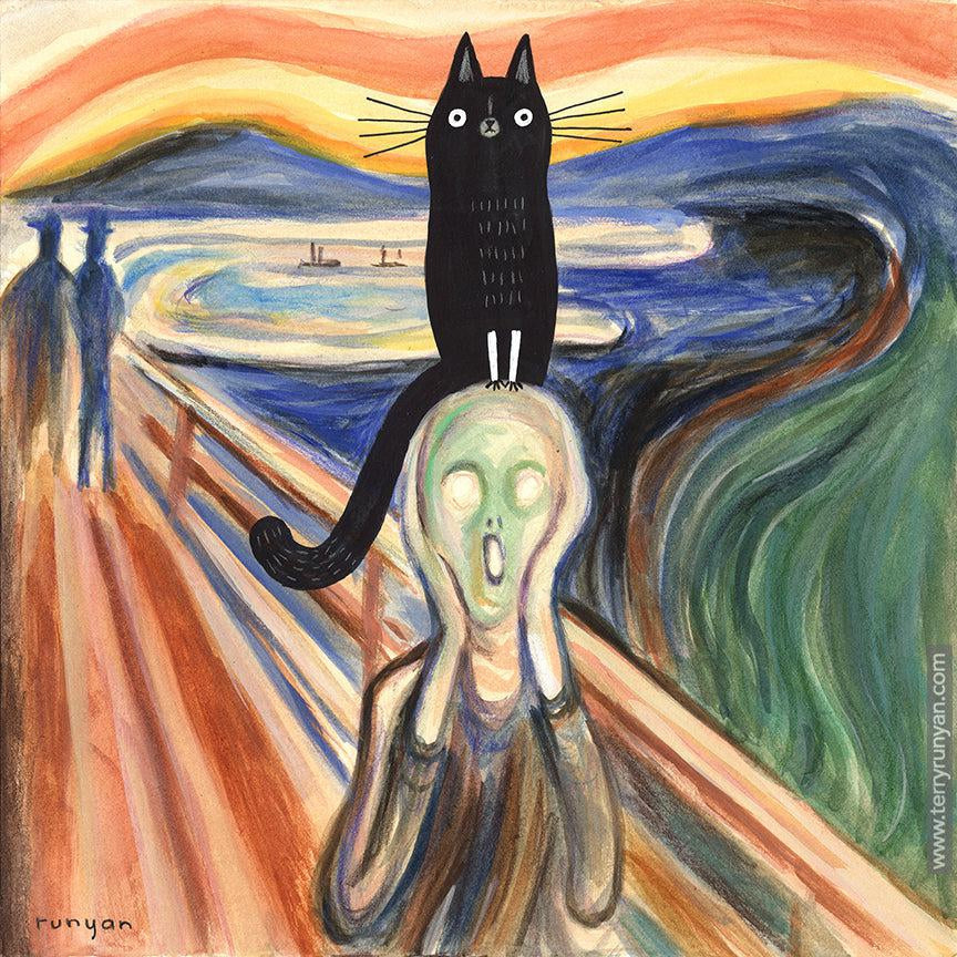 The Scream & Cat! Happy #catonheadwednesday !-Terry Runyan Creative