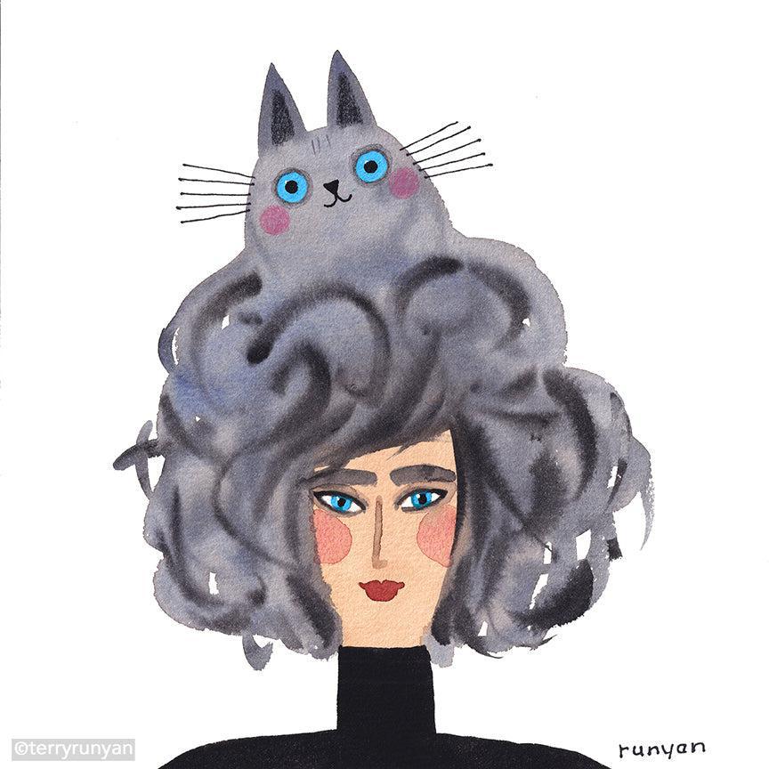 Gray Cat Hat!-Terry Runyan Creative