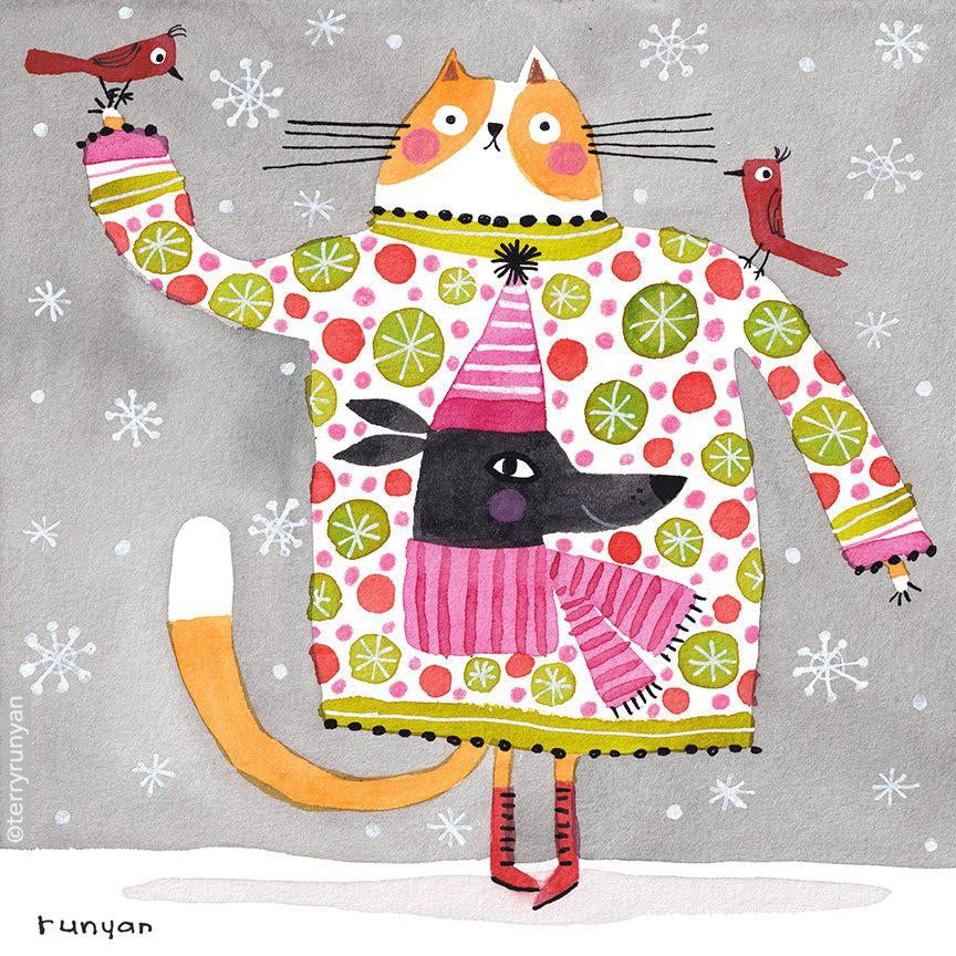 Ugly Sweater Cat!-Terry Runyan Creative