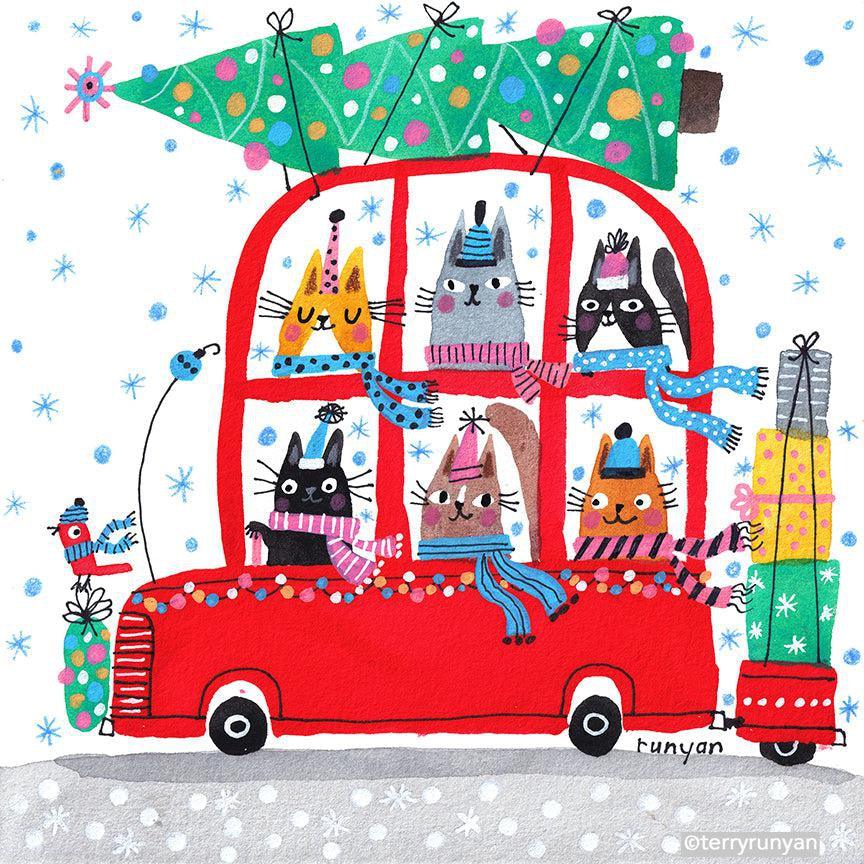 Holiday Cat Bus 3-Terry Runyan Creative