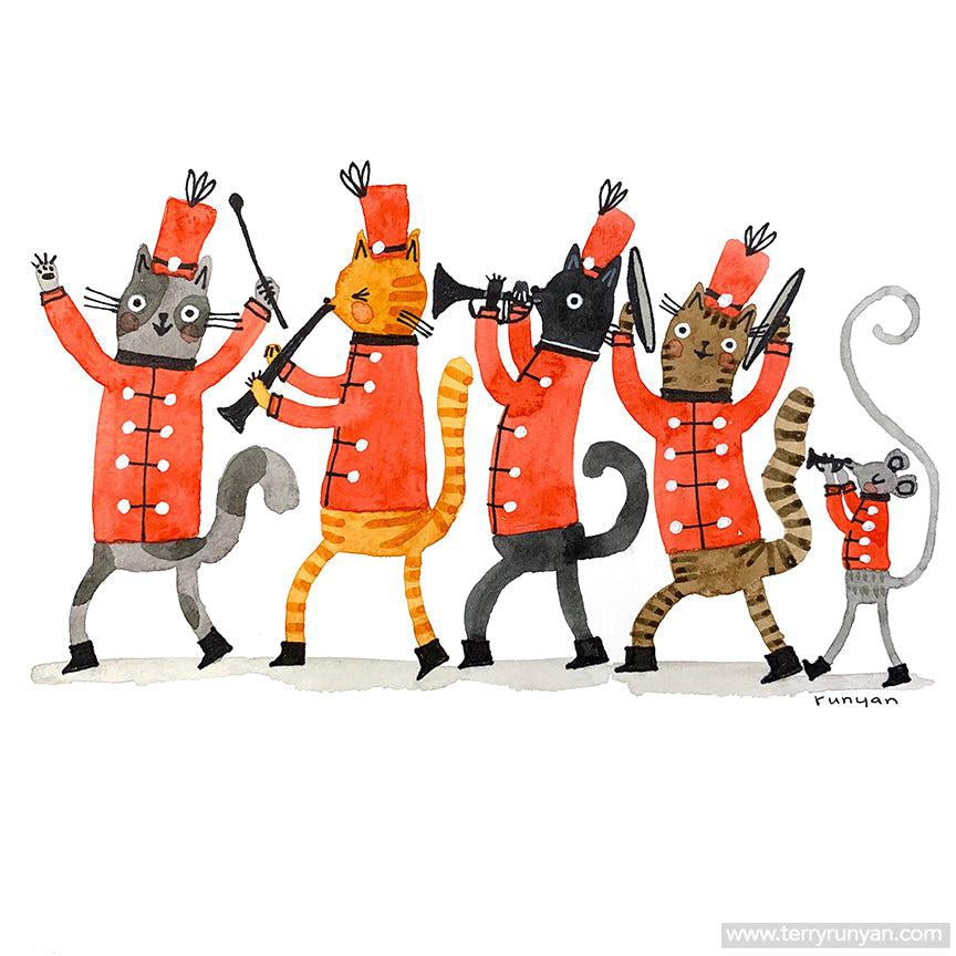 Marching Cats & Mouse!-Terry Runyan Creative
