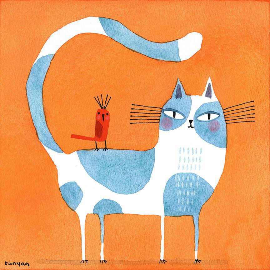 Cat on Orange!-Terry Runyan Creative