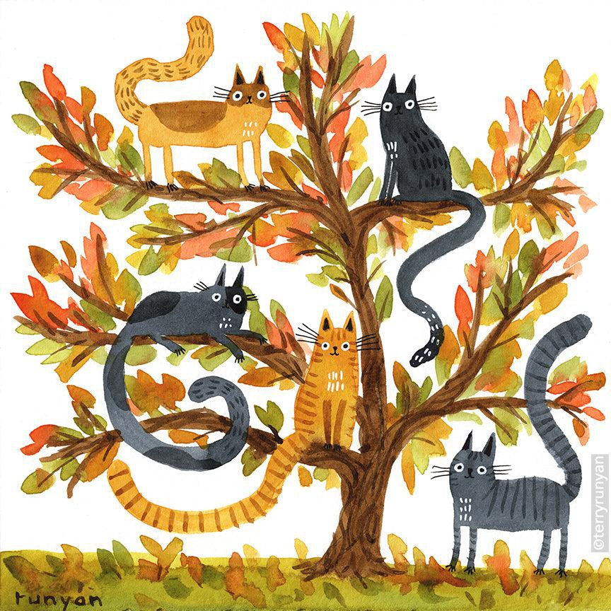 Fall Tree! Happy #caturday😻-Terry Runyan Creative