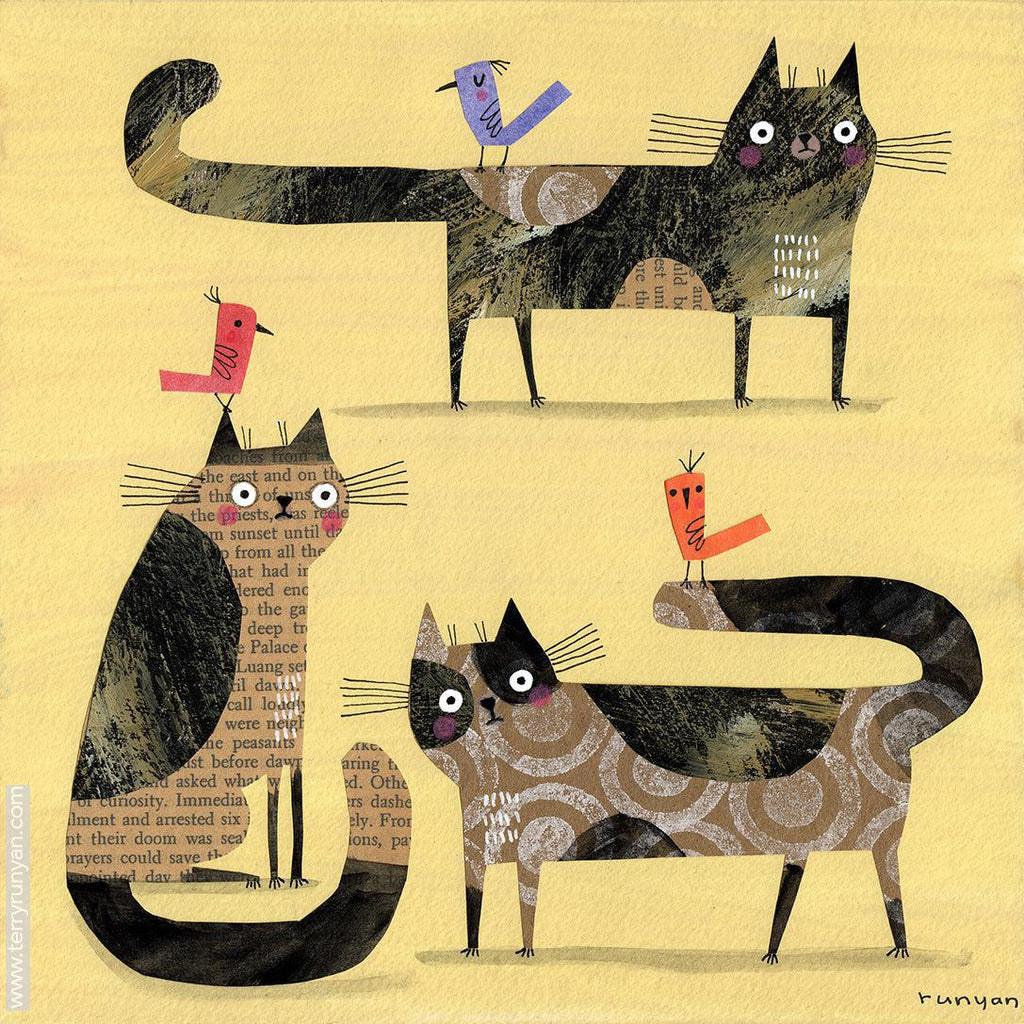 3 Cats 3 Birds-Terry Runyan Creative