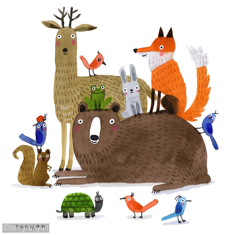 WOODLAND MEETING-art print-Terry Runyan Creative-Terry Runyan Creative