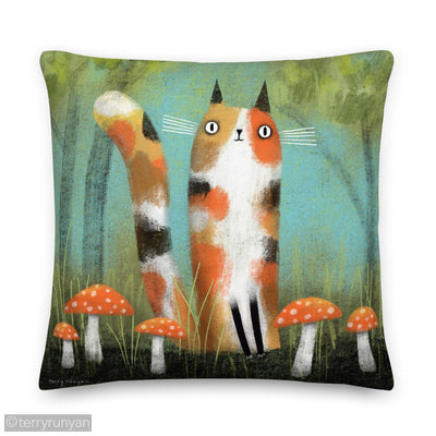 MUSHROOM LOVER Premium Pillow-Throw Pillows-Terry Runyan Creative-Terry Runyan Creative