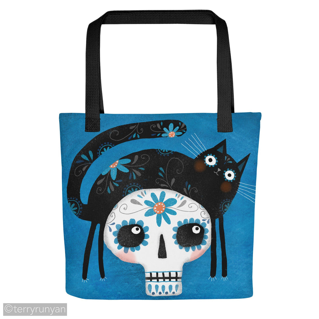 SUGAR SKKULL HAT Tote bag-Tote Bag-Terry Runyan Creative-Terry Runyan Creative