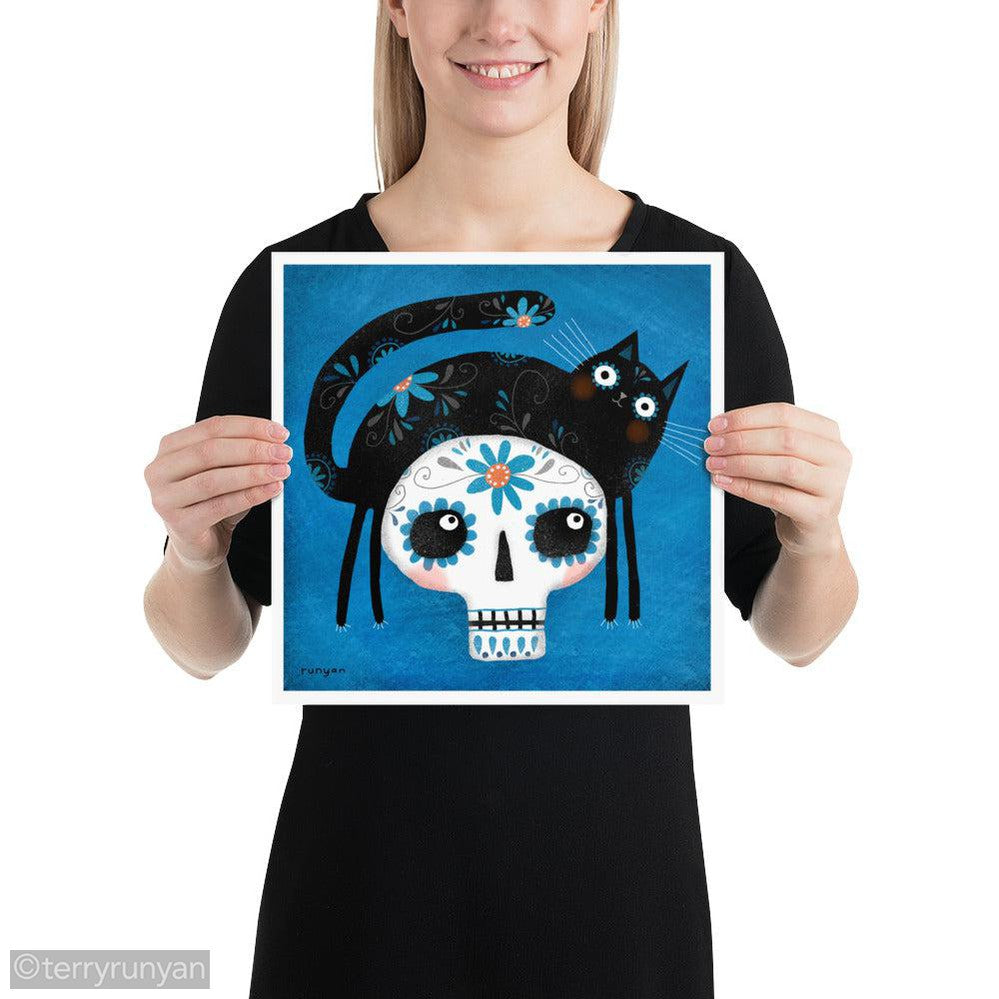 SUGAR SKULL HAT-Art Print-Terry Runyan Creative-Terry Runyan Creative