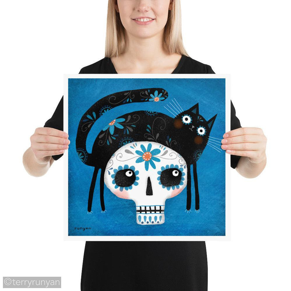 SUGAR SKULL HAT-Art Print-Terry Runyan Creative-Terry Runyan Creative