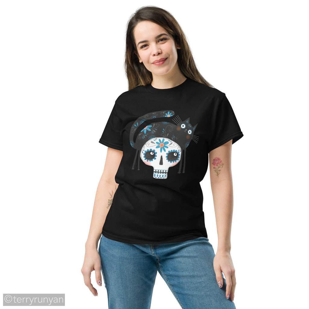 SUGAR SKULL HAT T-SHIRT-Terry Runyan Creative-Terry Runyan Creative