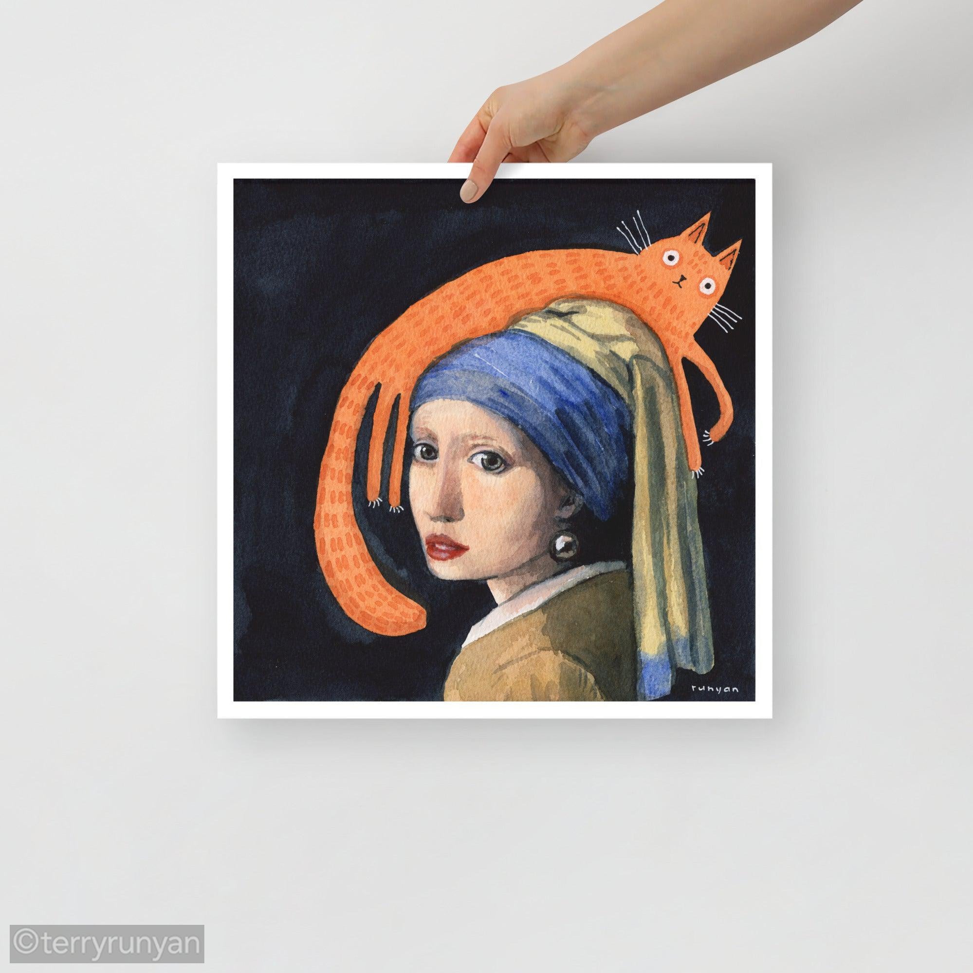 Girl with pearl earring on sale cat